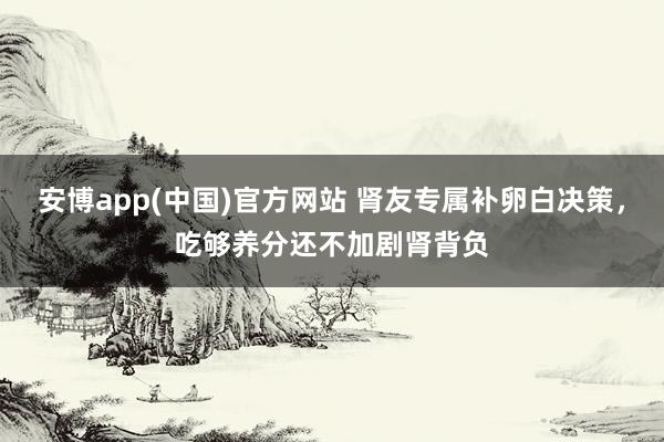 安博app(中国)官方网站 肾友专属补卵白决策，吃够养分还不加剧肾背负