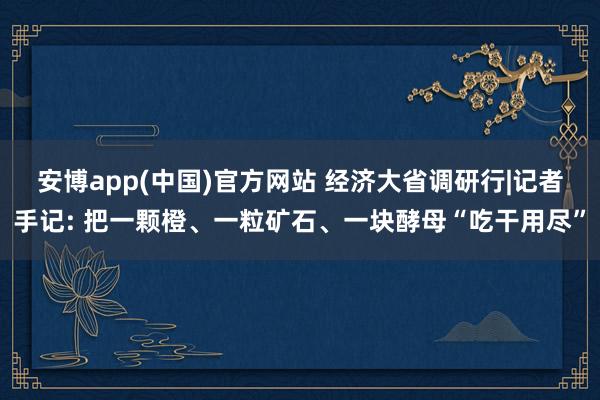 安博app(中国)官方网站 经济大省调研行|记者手记: 把一颗橙、一粒矿石、一块酵母“吃干用尽”