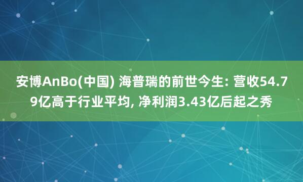 安博AnBo(中国) 海普瑞的前世今生: 营收54.79亿高于行业平均, 净利润3.43亿后起之秀