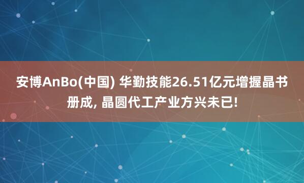 安博AnBo(中国) 华勤技能26.51亿元增握晶书册成, 晶圆代工产业方兴未已!