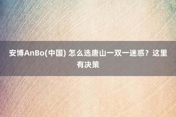 安博AnBo(中国) 怎么选唐山一双一迷惑？这里有决策