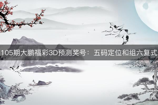 105期大鹏福彩3D预测奖号：五码定位和组六复式